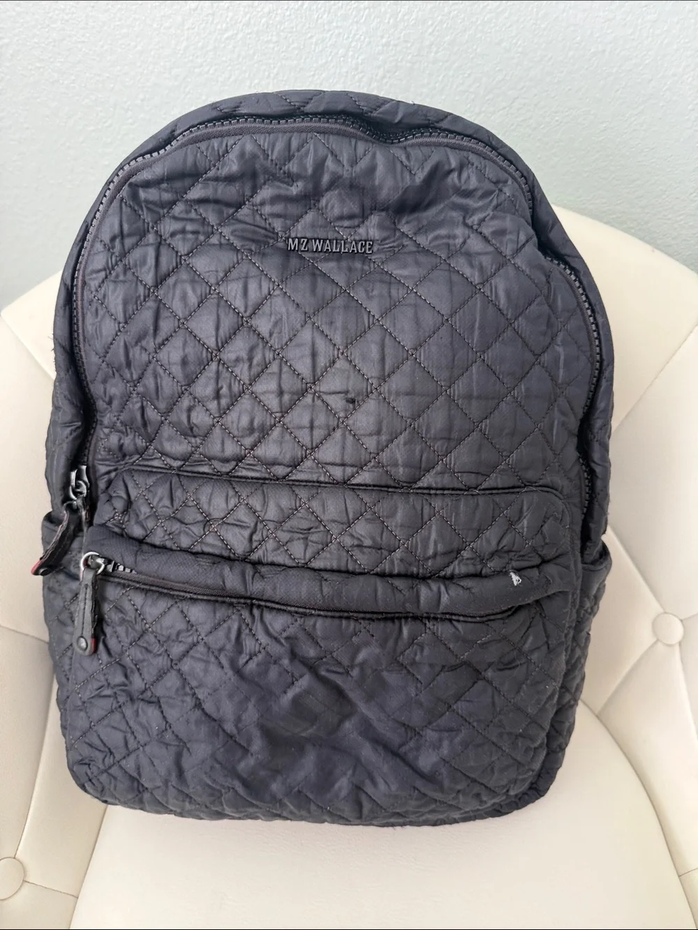 Mz Wallace Metro Quilted Black  Backpack Everyday Pack Read Description